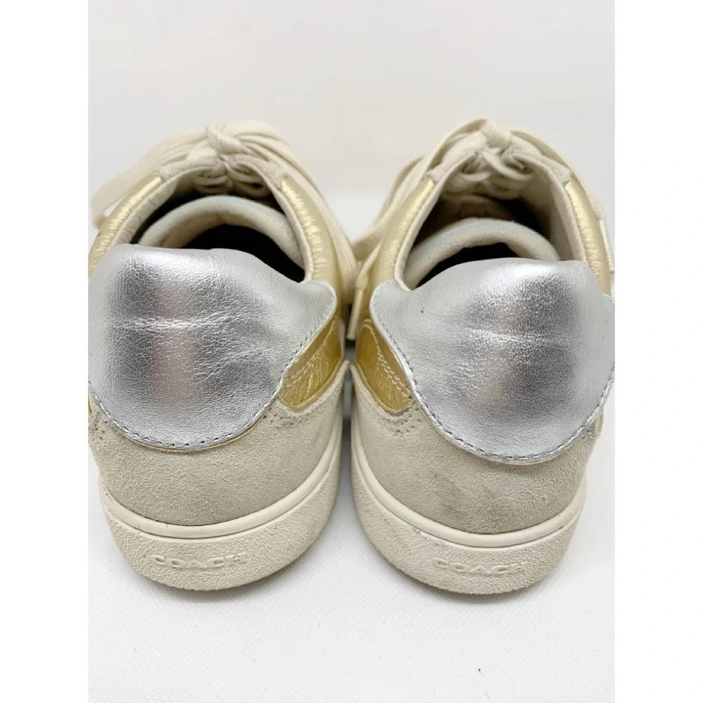 Coach Gold Metallic Lace Up Sneaker 9 - Picture 5 of 7